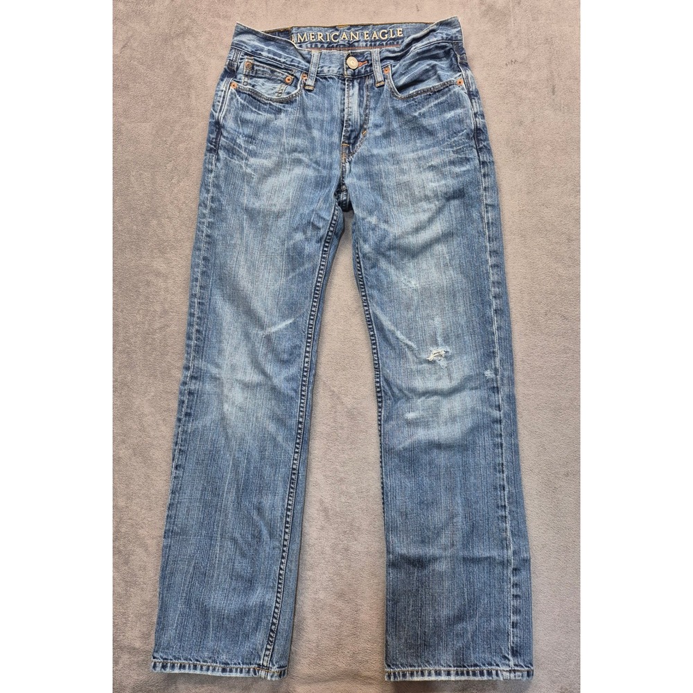 American Eagle 28x30 Original Straight Jeans Medium Wash 100% Cotton Denim